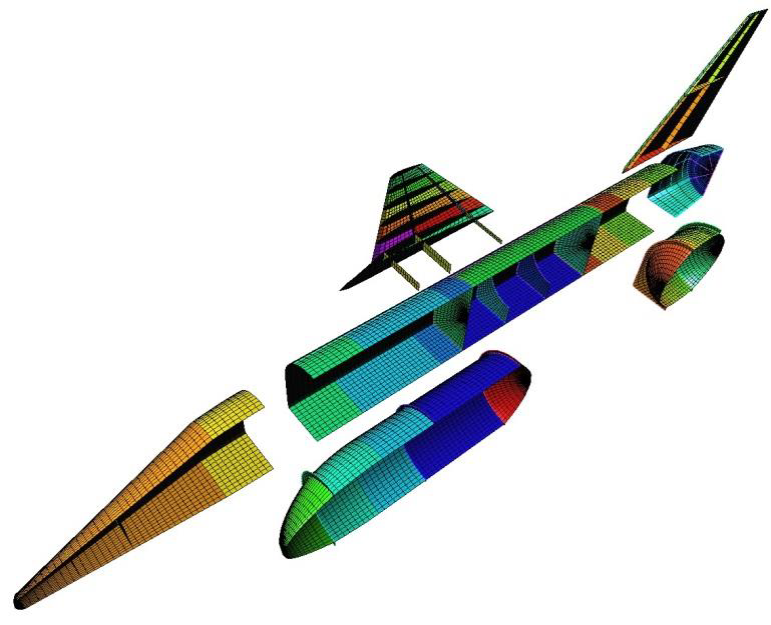 Structural Finite Element Analysis (FEA) model of an orbiter concept